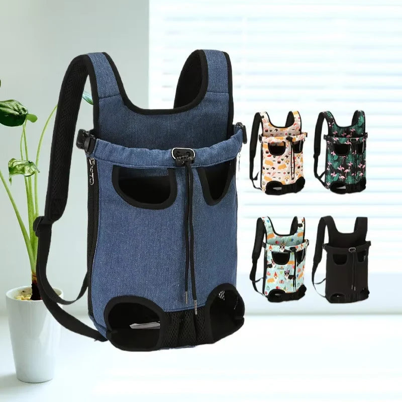 Adjustable Pet Carrier Backpack for Cats and Dogs - Portable Outdoor Travel and Hiking Bag