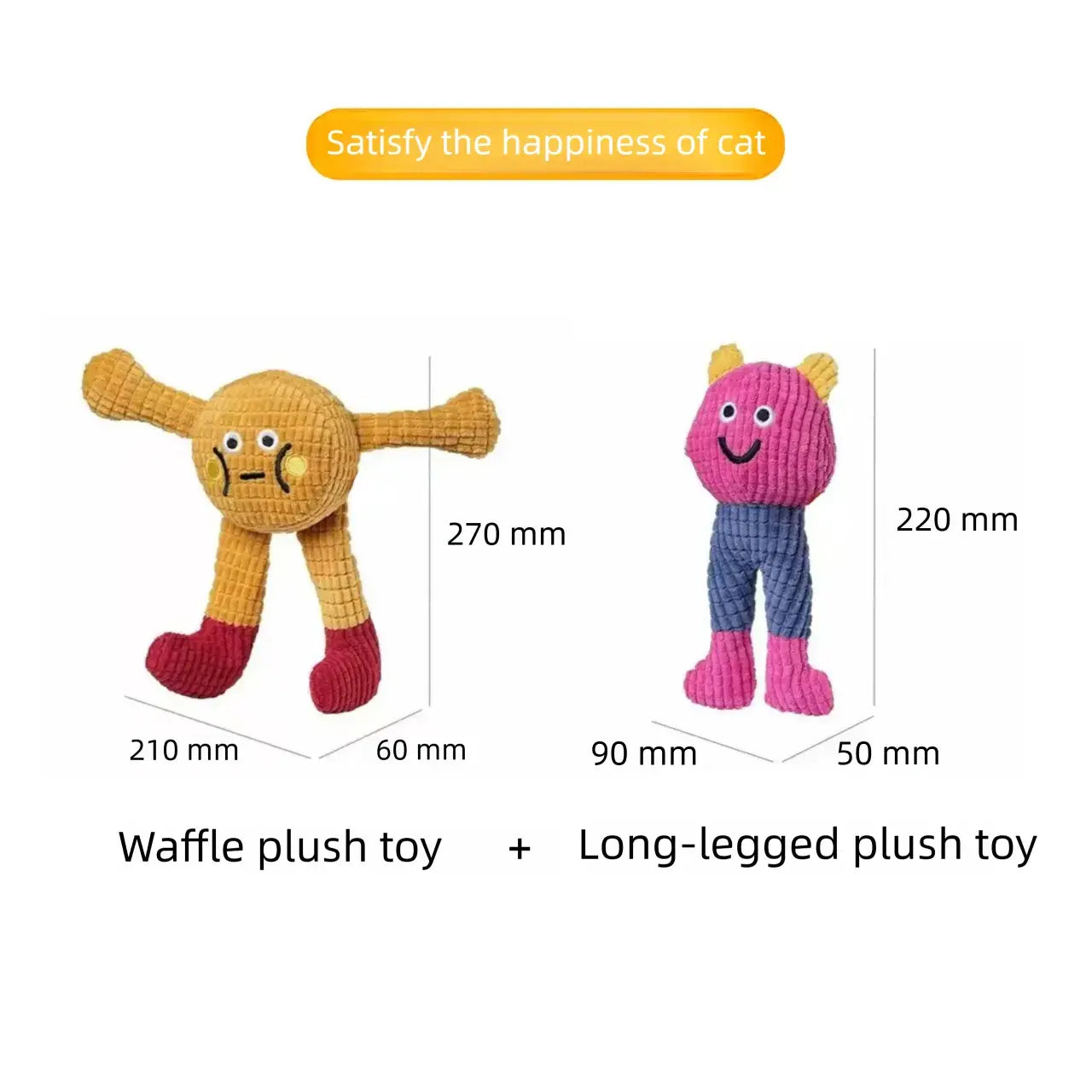Interactive Plush Catnip Crinkle Toys - Set of 2, Soft and Durable Design for Indoor Kittens, Stimulating Chewing and Kicking Fun