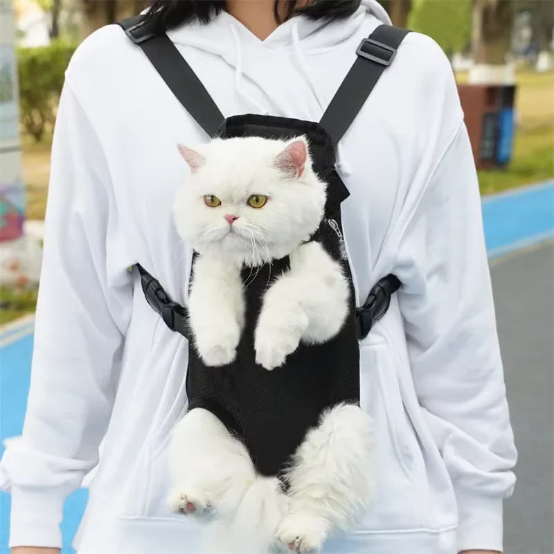 Adjustable Pet Carrier Backpack for Cats and Dogs - Portable Outdoor Travel and Hiking Bag