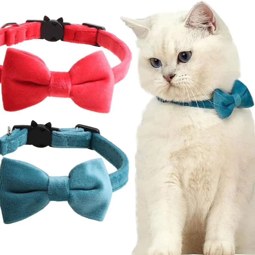 Adjustable Pet Collar with Bell and Bowknot Design, Featuring Safety Buckle - Ideal Accessories for Small Dogs and Cats