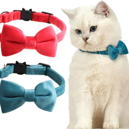 Adjustable Pet Collar with Bell and Bowknot Design, Featuring Safety Buckle - Ideal Accessories for Small Dogs and Cats