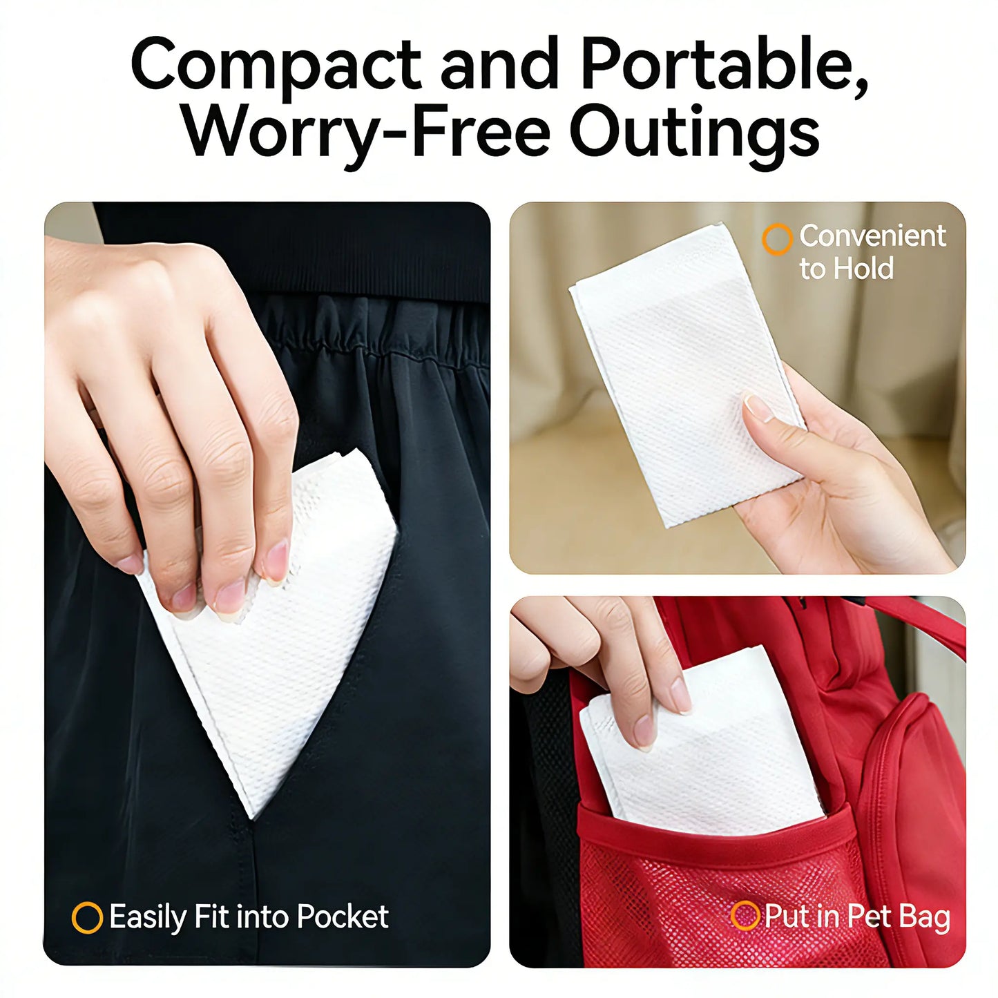 Double-Layer Dog Poop Bags with Paper Towels, Value Pack, Erasable 50 Bags Strong Waste Bag for Dogs, Eco-Friendly Pet Waste Bags for Walking,Travel,Home,Guaranteed Leak-Proof
