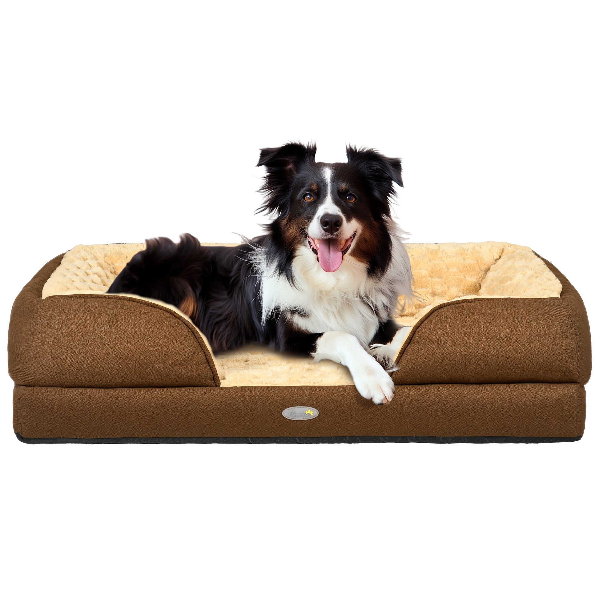 Indulge Your Small Dog with Our Cozy Brown Calming Bed - Anti-Slip Design for Ultimate Comfort