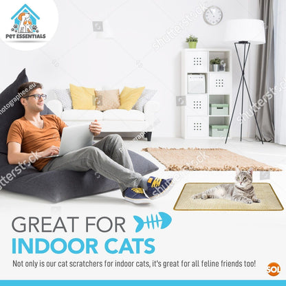 Double Pack of Premium Sisal Cat Scratching Mats - 60x40cm Durable Scratchers for Happy Kittens and Cats