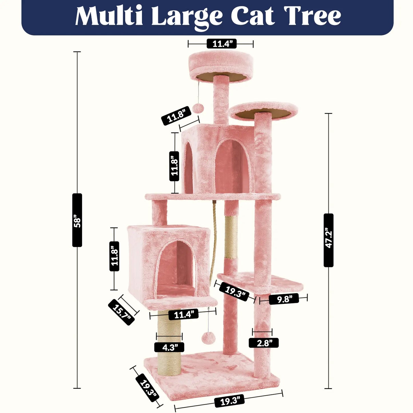 Wecharmer Indoor Cat Tree Tower with Plush Condo, Scratching Posts, and Hanging Ball - Ideal Pet Furniture with Green Leaf Design