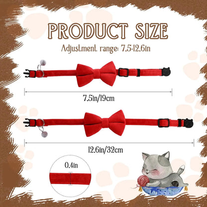 Adjustable Pet Collar with Bell and Bowknot Design, Featuring Safety Buckle - Ideal Accessories for Small Dogs and Cats
