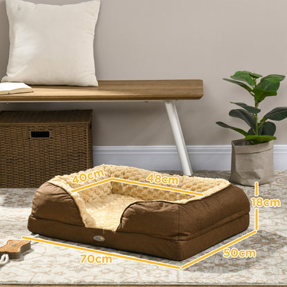 Indulge Your Small Dog with Our Cozy Brown Calming Bed - Anti-Slip Design for Ultimate Comfort