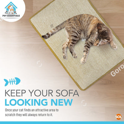 Double Pack of Premium Sisal Cat Scratching Mats - 60x40cm Durable Scratchers for Happy Kittens and Cats