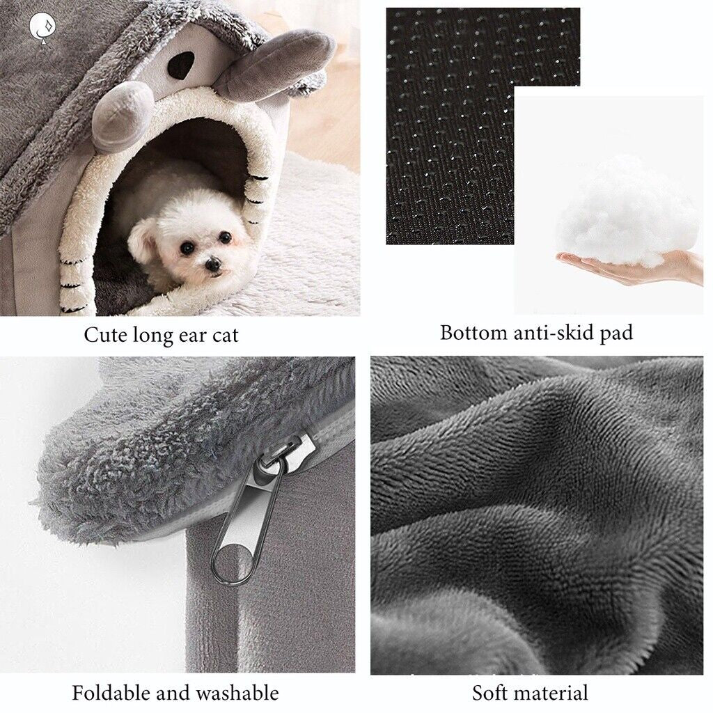 Cozy Igloo Fleece Cave Bed for Cats and Dogs - Soft, Washable, and Perfect for All Seasons