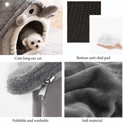 Cozy Igloo Fleece Cave Bed for Cats and Dogs - Soft, Washable, and Perfect for All Seasons