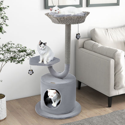 3-Tier Cat Tree with Sisal-Wrapped Scratching Post