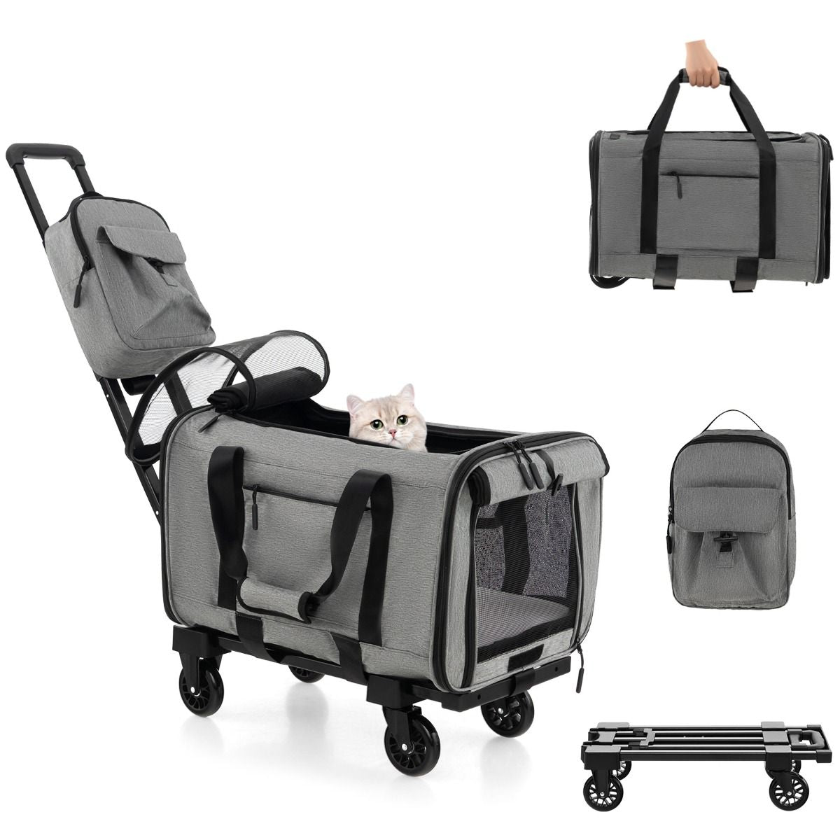 Premium Rolling Carrier for Small and Medium Pets