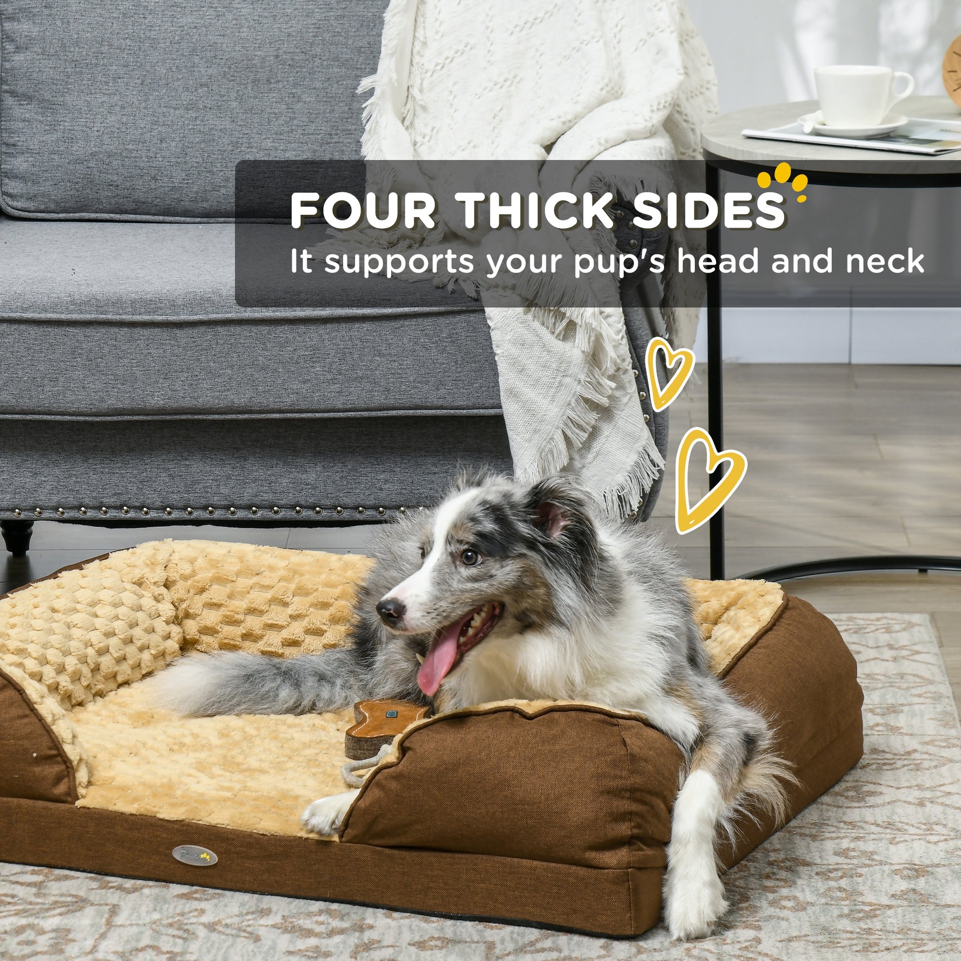 Indulge Your Small Dog with Our Cozy Brown Calming Bed - Anti-Slip Design for Ultimate Comfort