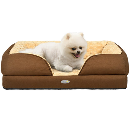 Indulge Your Small Dog with Our Cozy Brown Calming Bed - Anti-Slip Design for Ultimate Comfort