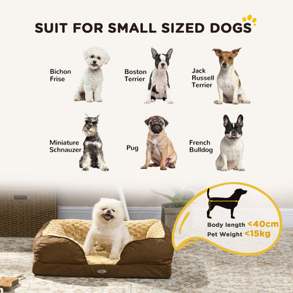 Indulge Your Small Dog with Our Cozy Brown Calming Bed - Anti-Slip Design for Ultimate Comfort