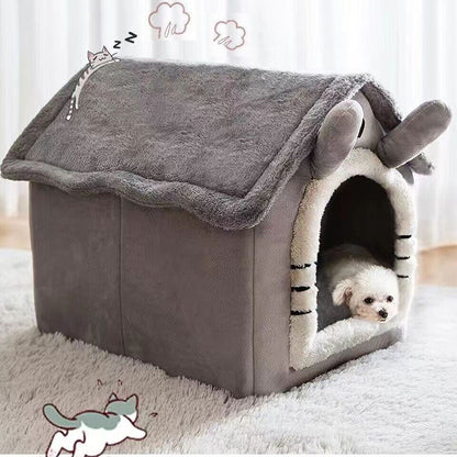 Cozy Igloo Fleece Cave Bed for Cats and Dogs - Soft, Washable, and Perfect for All Seasons