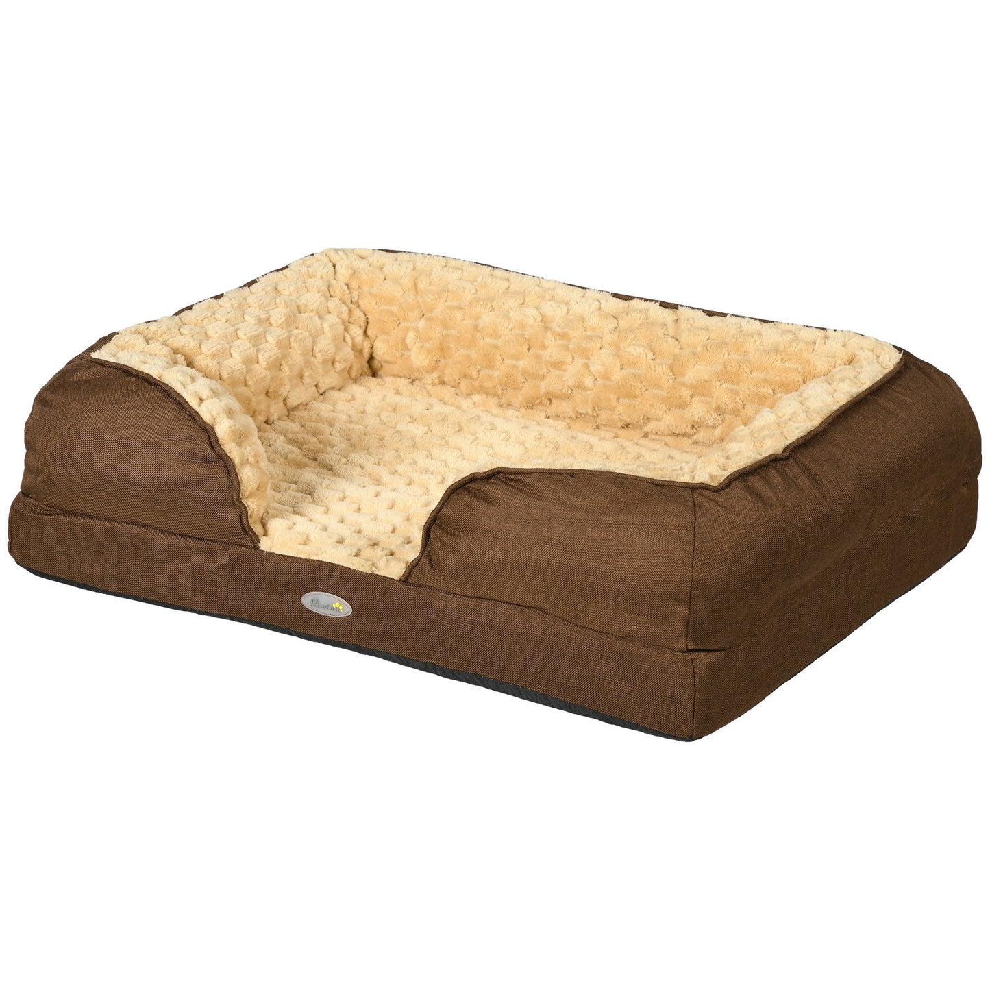 Indulge Your Small Dog with Our Cozy Brown Calming Bed - Anti-Slip Design for Ultimate Comfort
