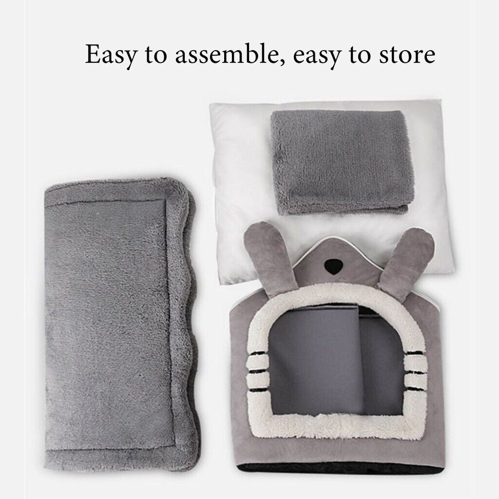 Cozy Igloo Fleece Cave Bed for Cats and Dogs - Soft, Washable, and Perfect for All Seasons