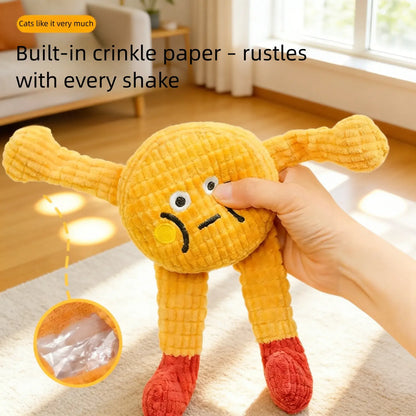 Interactive Plush Catnip Crinkle Toys - Set of 2, Soft and Durable Design for Indoor Kittens, Stimulating Chewing and Kicking Fun
