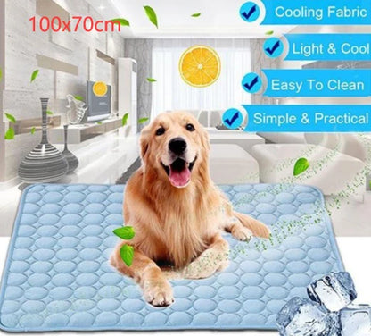 Cooling Ice Silk Pet Bed for Dogs and Cats - Summer Comfort Solution