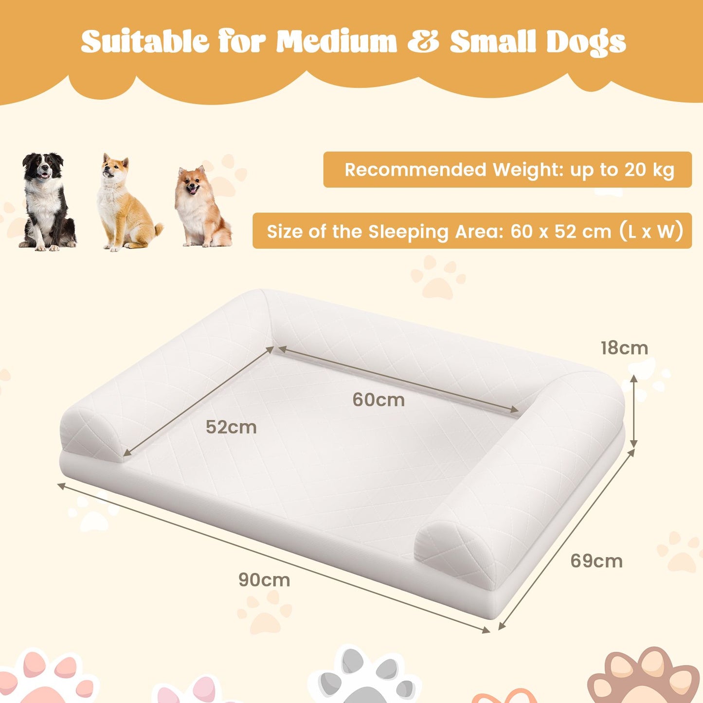 Luxury Orthopedic Dog Bed with 3-Sided Bolster for Ultimate Comfort and Support