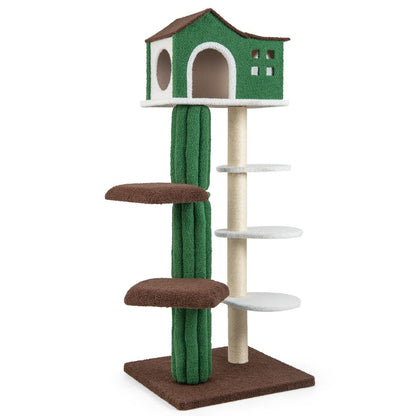 7-Tier Contemporary Cat Tree with Sisal Scratching Posts