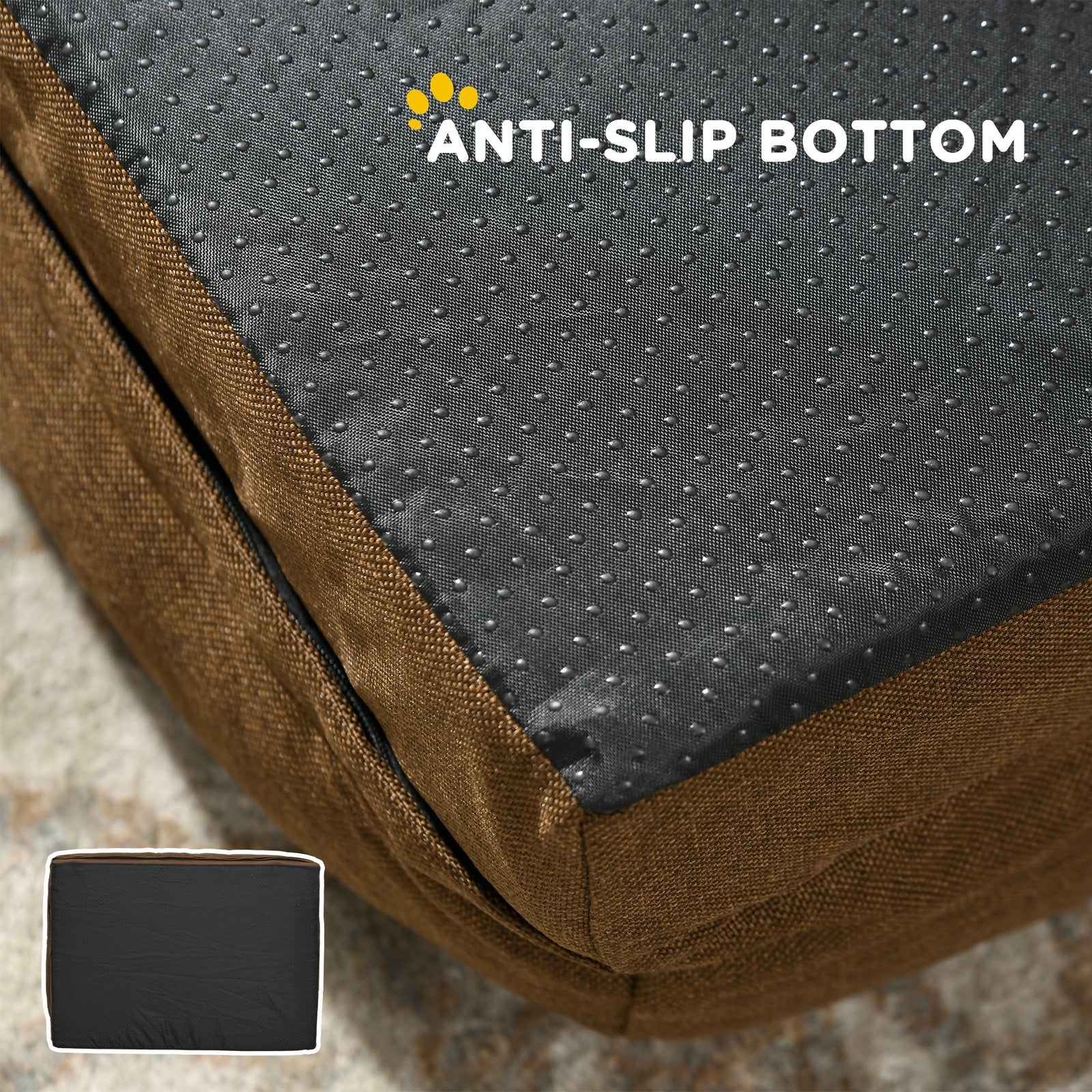 Indulge Your Small Dog with Our Cozy Brown Calming Bed - Anti-Slip Design for Ultimate Comfort