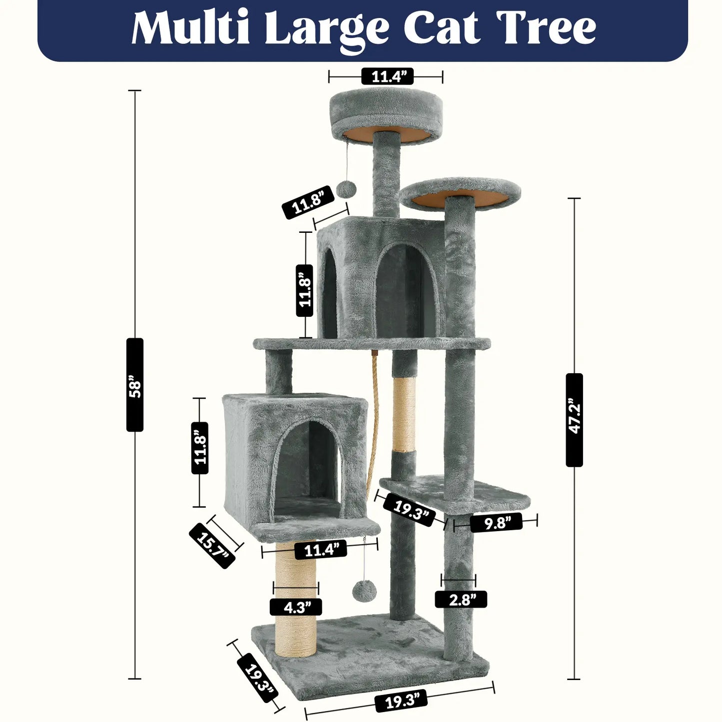 Wecharmer Indoor Cat Tree Tower with Plush Condo, Scratching Posts, and Hanging Ball - Ideal Pet Furniture with Green Leaf Design