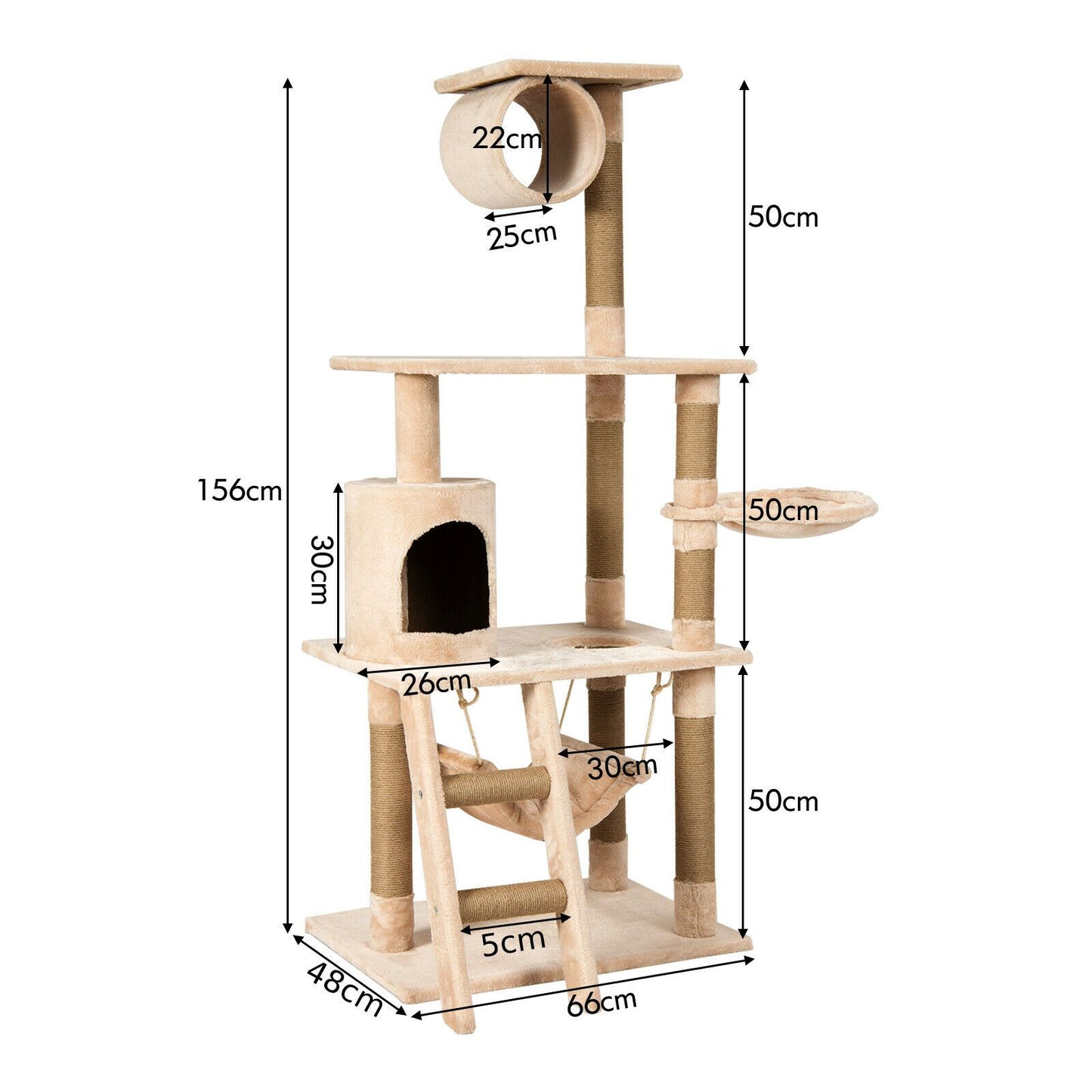 Multi-Tiered Cat Scratching Post and Tree
