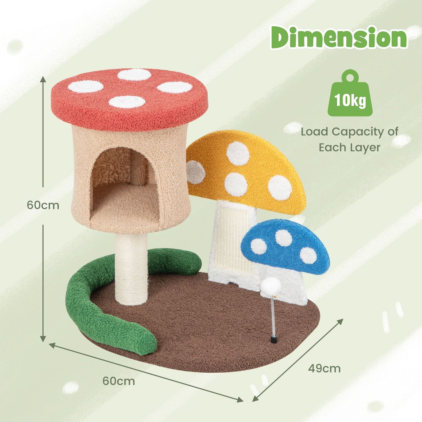 4-in-1 Cat Tree with Enclosed Condo and Elevated Platform Featuring Full-Wrapped Sisal Post