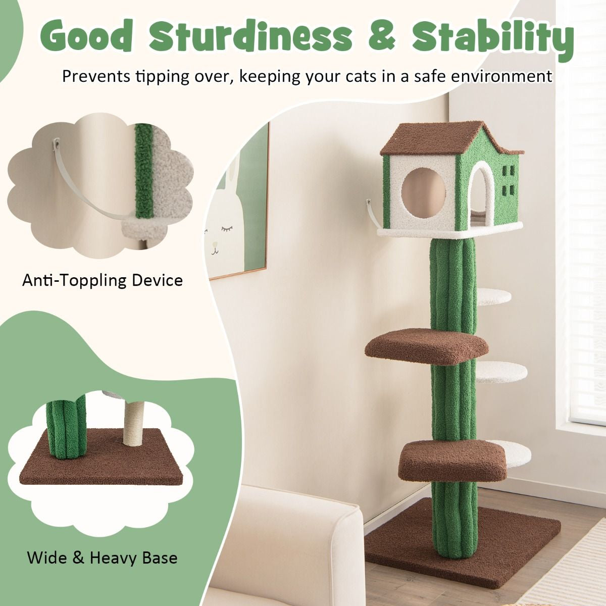 7-Tier Contemporary Cat Tree with Sisal Scratching Posts